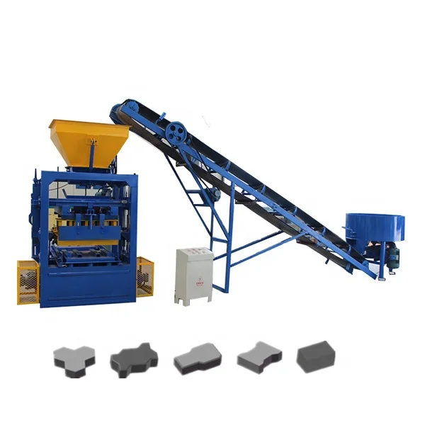 QT4-24 Concrete Cement Earth Color Paver Block Mold Brick Making Machine for Sale