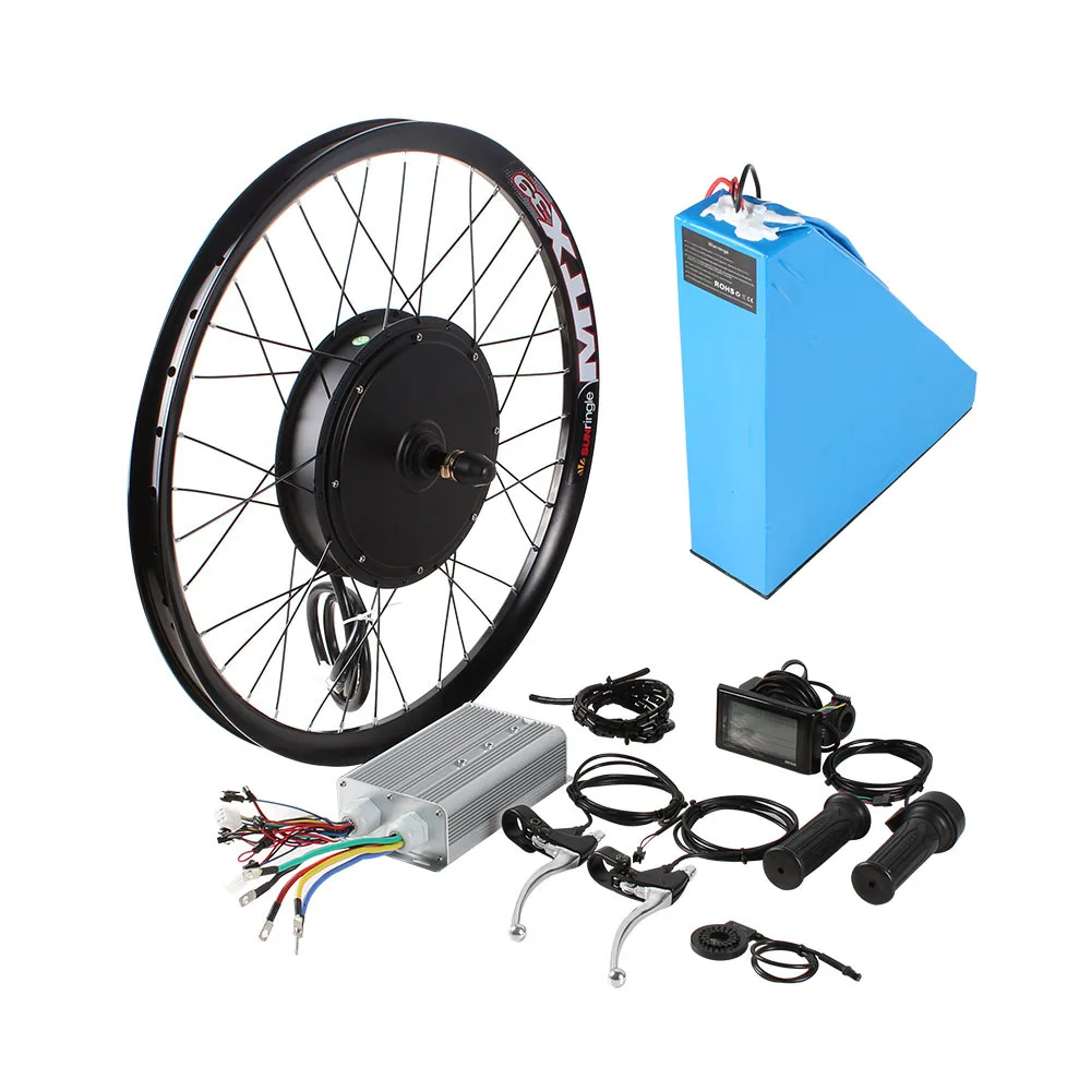 48v 72v 3000w ebike kit hub motor electric cycle conversion kit with naked triangular battery