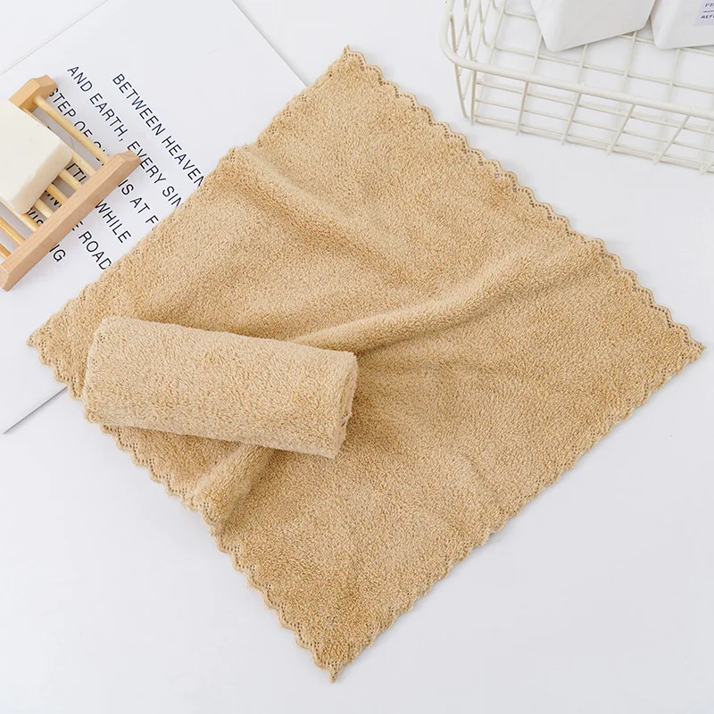 Wholesale Microfiber 30x30cm Quick Drying Terry loop Face Towel Face Napkins Cheap Cleaning  Cloth Coral Fleece Kitchen Towel