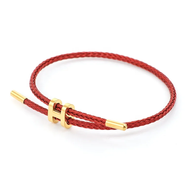 Fashion Jewelry Lucky Mixed Color Waterproof Stainless Steel Wire Woven Bracelet Adjustable DIY Couple Festival Gift Bracelet