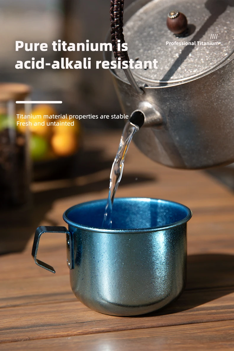 Ultra-Light Travel Titanium Coffee Mug 260ml  Portable Camping & Hiking Tea Sets