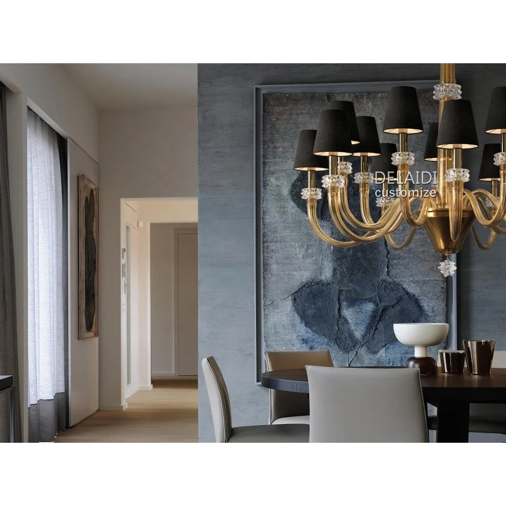 Italian murano glass ceiling chandeliers living room pendant light hand blown lamps luxury hotel lamps