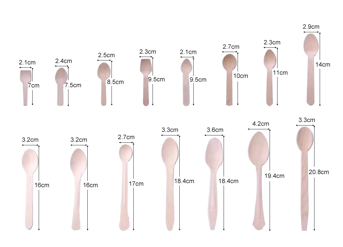 Oem Healthy Natural Birch 100% Biodegradable Disposable Ice Cream Food Wooden Coffee Spoon Wood Cutlery For Party
