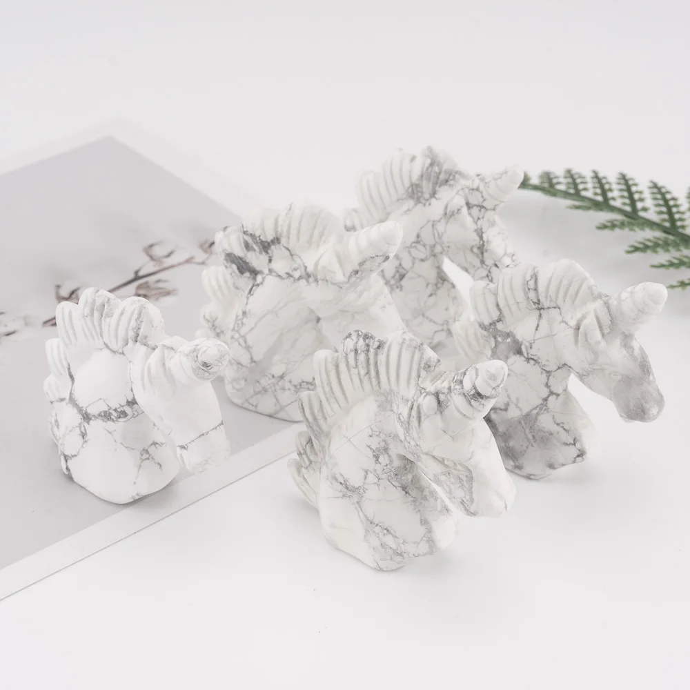 BZ JADE TIFA Factory Wholesale Natural high quality Jade Carving howlite unicorn horse statue Gems horse head for home decor