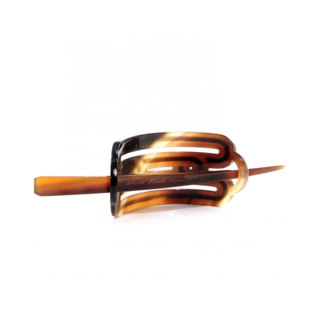 The all new stunning design hair barrette accessories carved buffalo horn hair stick barrette for women