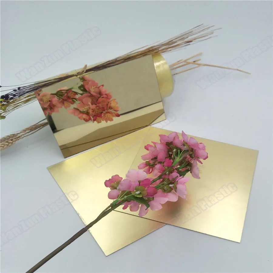 Plastic Pmma Board 2mm Golden Mirror Acrylic Sheets Acrylic Mirror Wall Stickers Moon Decorative Mirror