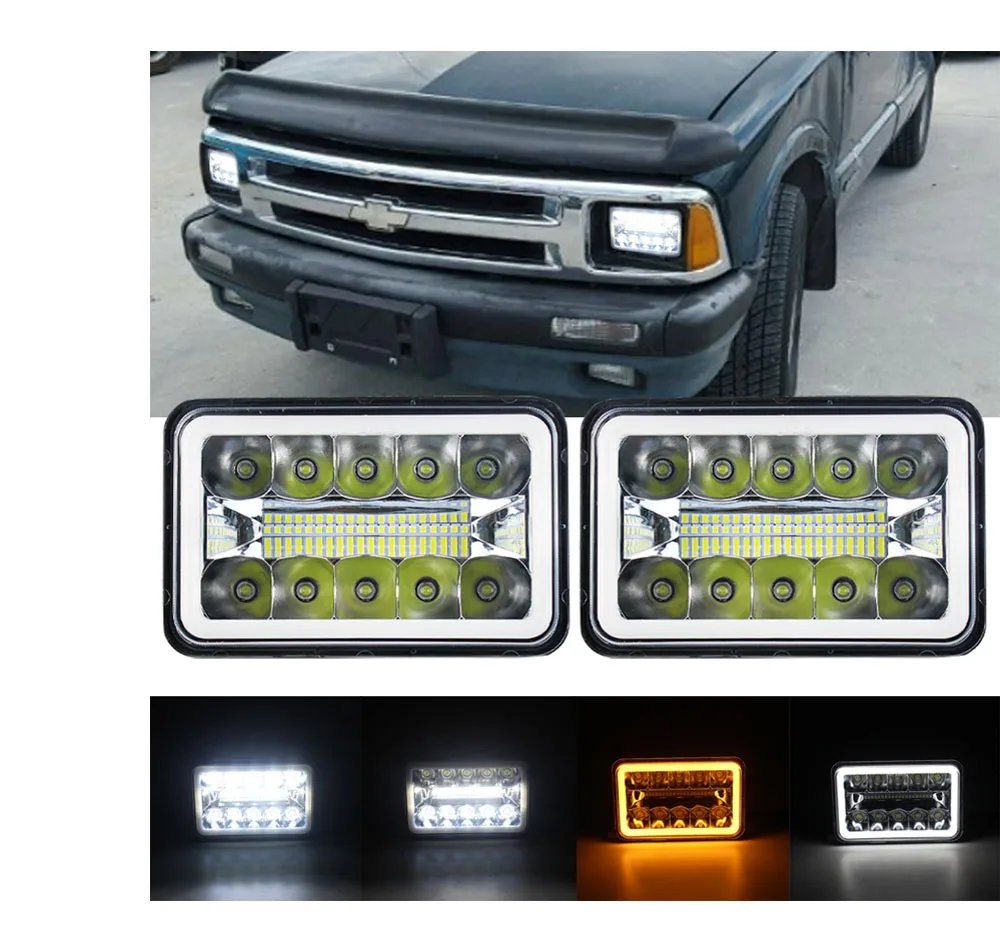Factory Price Auto Lighting System 45W 4x6 7Inch Square Headlamp With High Low Beam For Jeeps Cherokees XJ Wranglers Car Gadgets