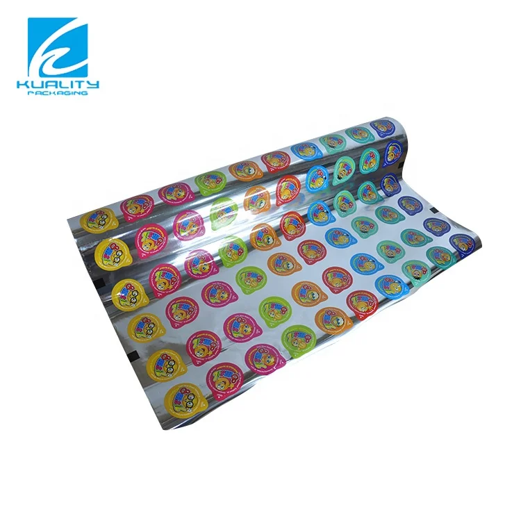Plastic aluminum foil cover sealing film for bubble tea cup PP PET PS cup sealing film
