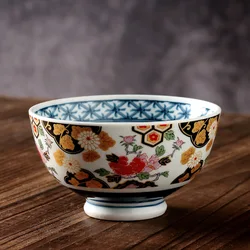 Цветная круглая чаша 4,5 дюйма в японском стиле фарфоровая керамическая чаша в китайском этническом стиле Бытовая детская чаша для риса