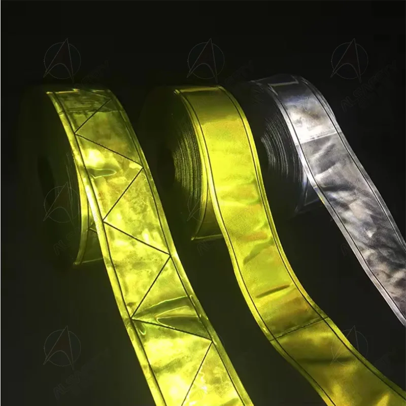 High Reflectivity Prism Reflective PVC Trim Tape For Garments
