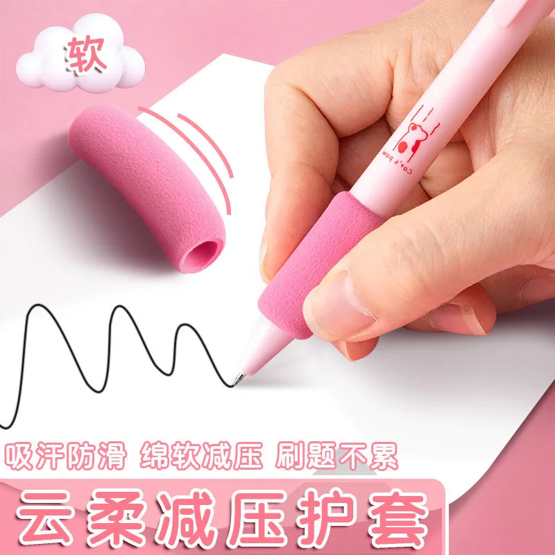 4pcs Gel Pen Set Cartoon Press Ballpoint Pen for Students Cute Gelpen 0.5mm Black Refill Office School Stationery WR001