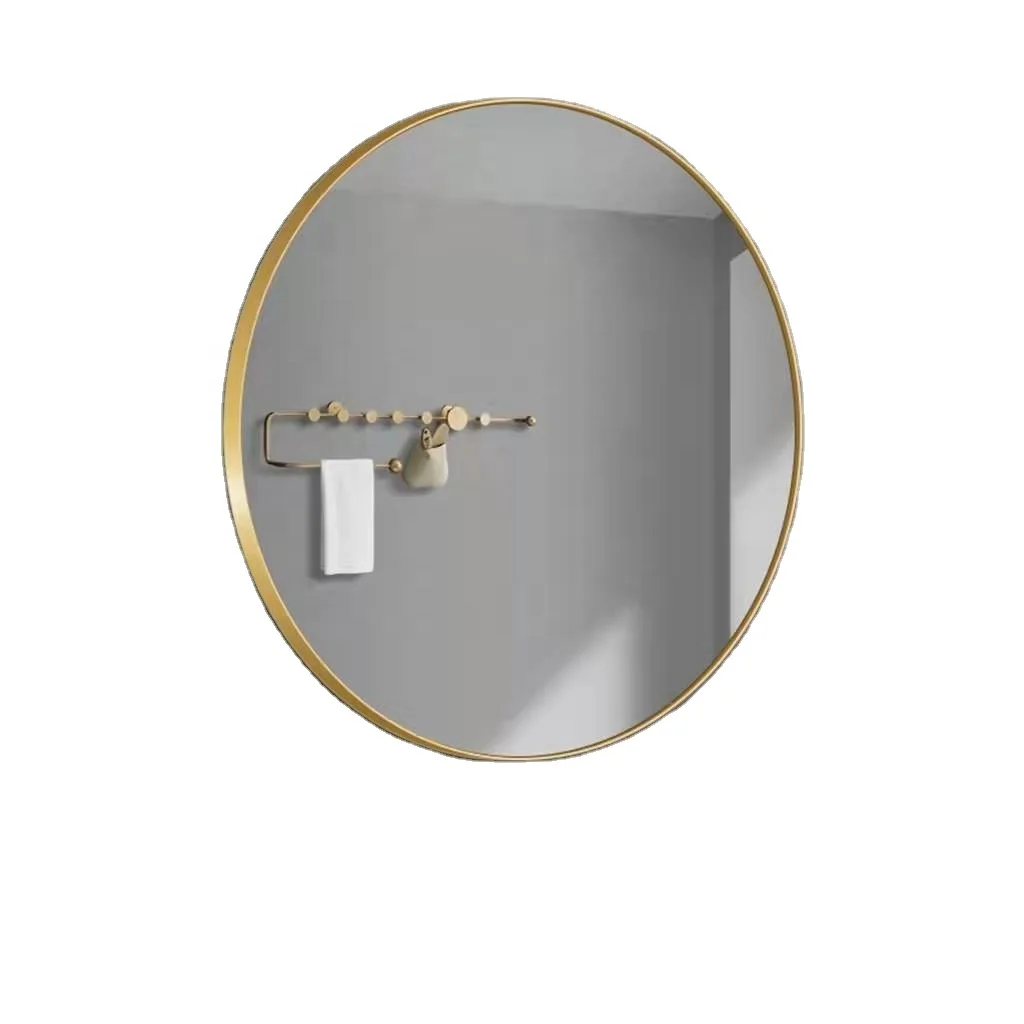 Chinese Factory direct selling Gold color aluminum frame round mirror with 30/40/50/60/70/80/90CM sizes