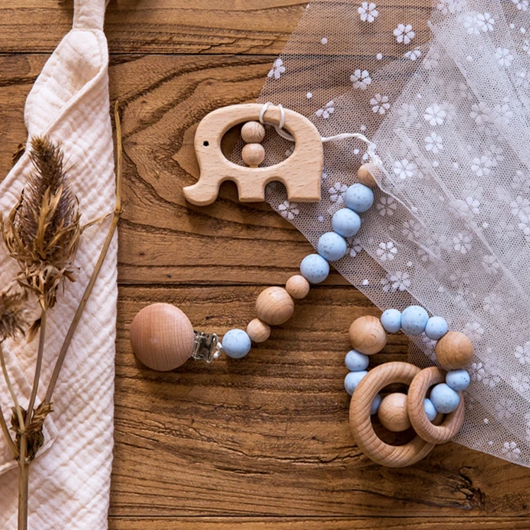 Custom Logo food grade bowknot Teething Dummy Clip Silicone Baby Pacifier Clip