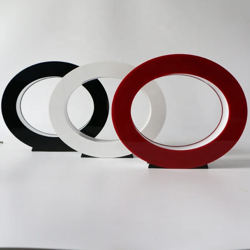 Wholesale Direct Prices Oval Shape Black White Red Rotating Magnetic Levitation Acrylic Glasses Display Stand with Led Light