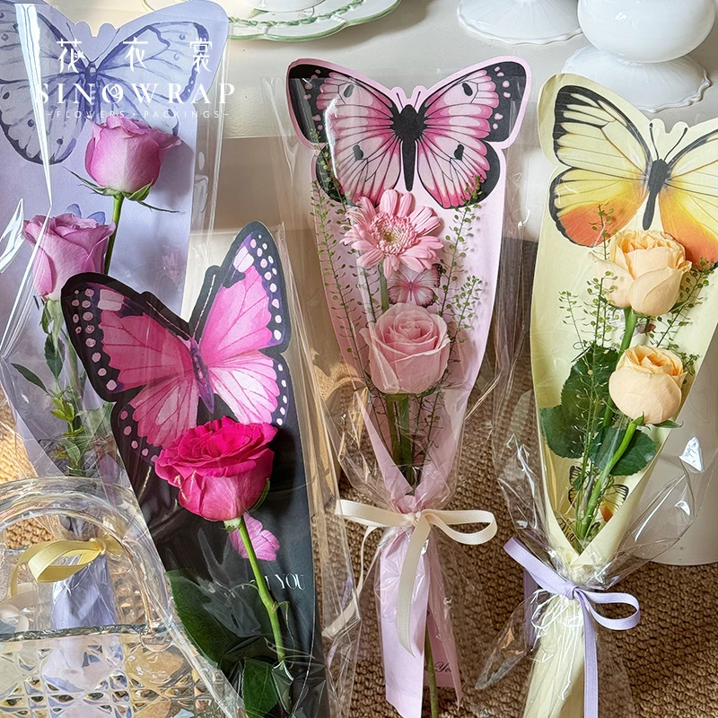 2024 new arrival butterfly sleeve  flower packing material