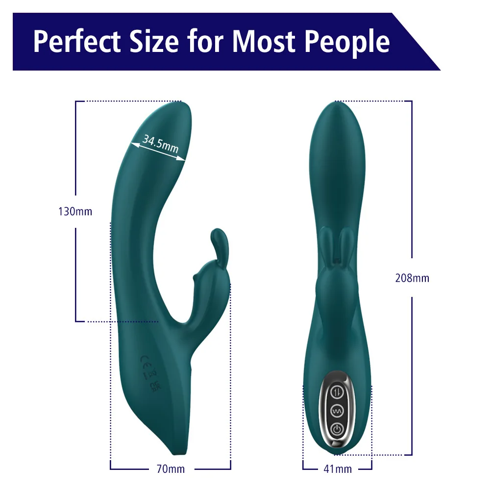 Rabbit Vibrator G Spot Clitoris Stimulator Female Sex Toys with 100% waterproof medical silicone