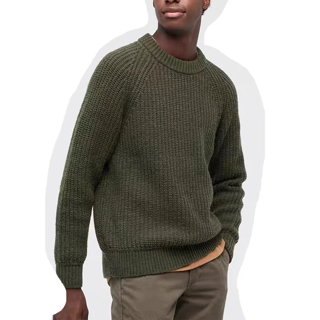 2021 Custom OEM & ODM Long Sleeve Knitted men sweater pullover knitwear crew neck winter plus size kint oversized jumpers