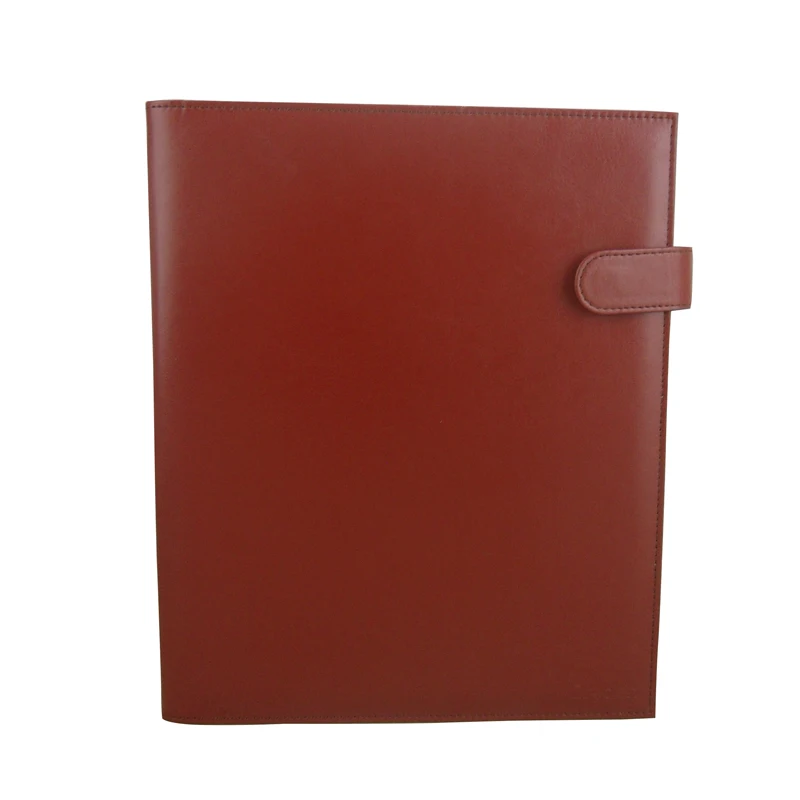 Modernqiu Custom A4 Size Leather File Folder portfolio with calculator cowhide leather padfolio
