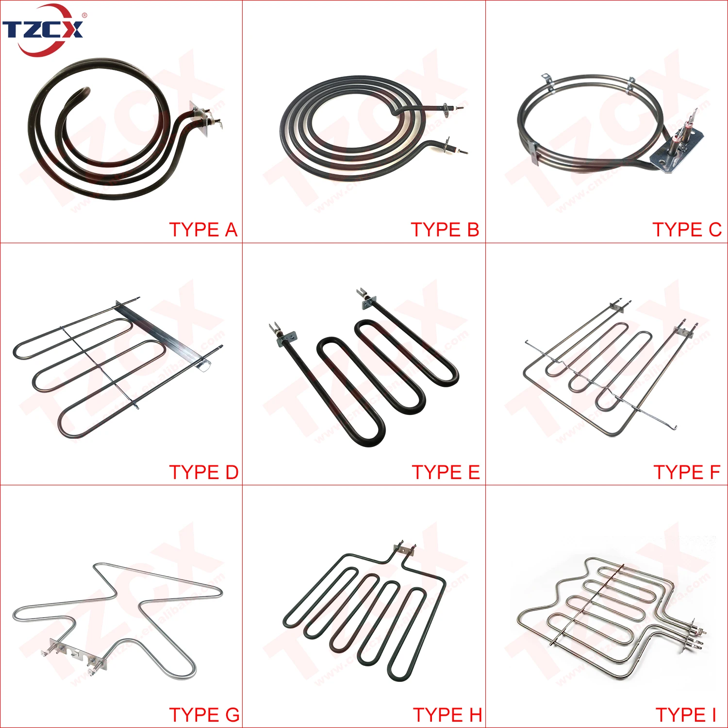 CE certificated customized electric tubular heater spare parts for oven toaster baker