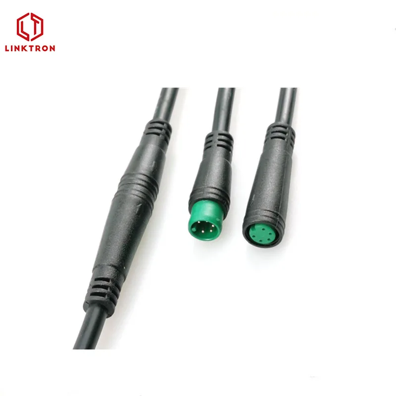 M8 pcb waterproof connector M8 6pin power connector M8 6pin power cable connector