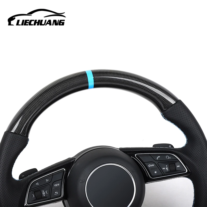 Drop shipping alcantar carbon fiber steering wheel For Aud i 2009-2016 A5 A6L A7 A8 L A3 A4L