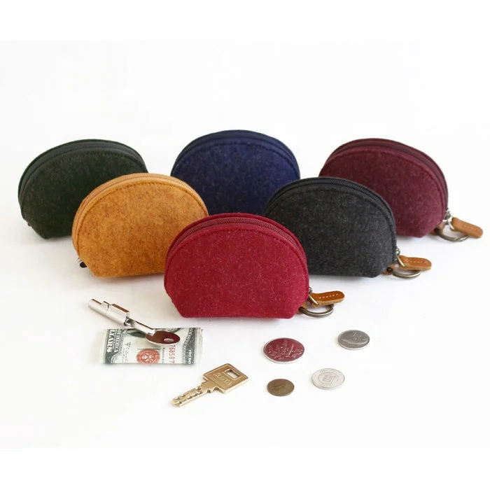 Hot selling various colors, basic felt keys, lipstick, PVC coin wallet, zipper bag