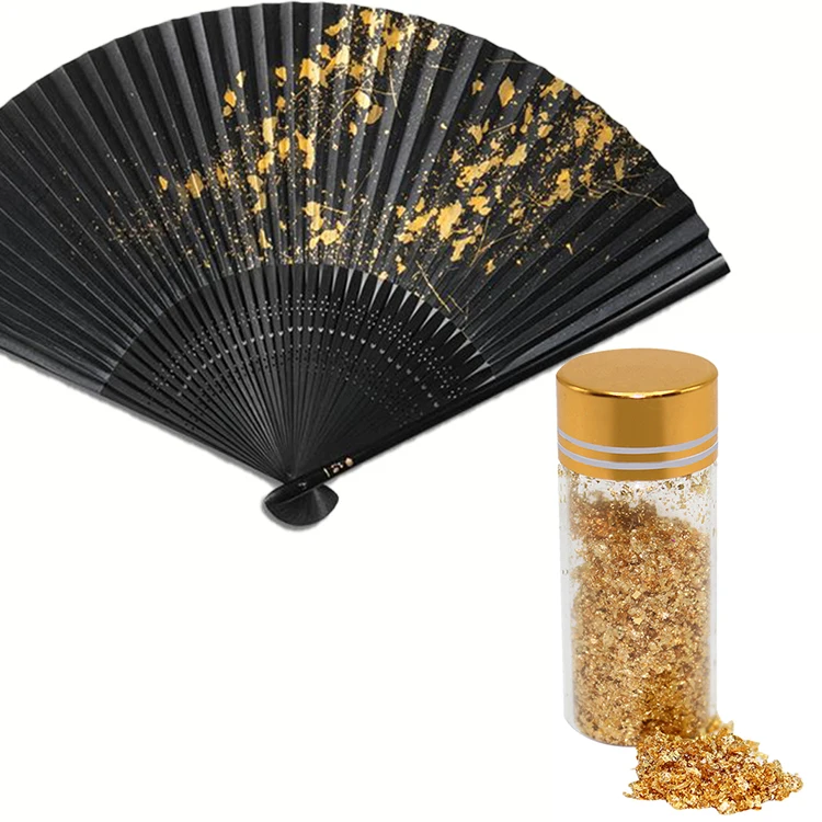 0.1gram/bottle 24k Edible Gold Leaf Flakes Gold Foil Dust For Cake Ice Cream Dessert Food Decoration And Skin Care