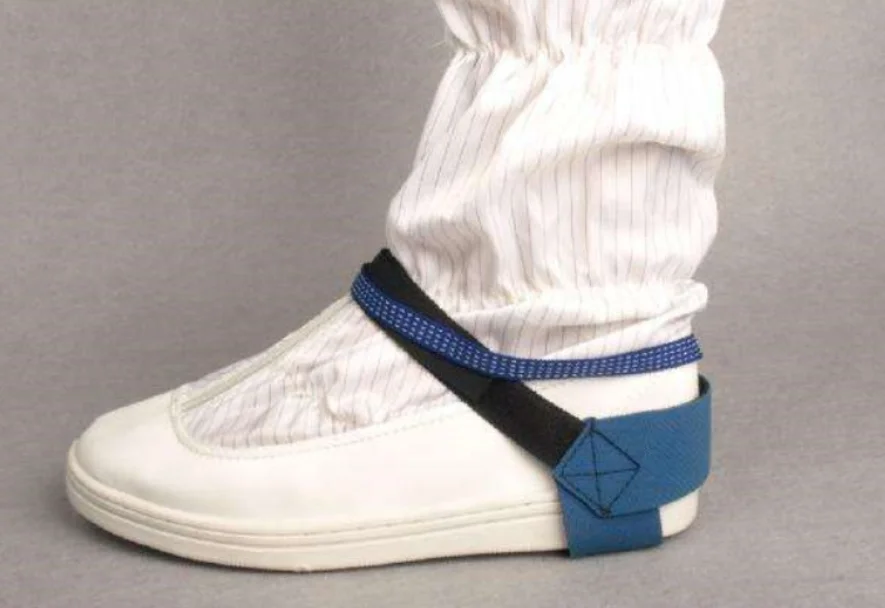 Blue ESD cup style grounding shoe strap antistatic heel grounder for cleanroom and static control area