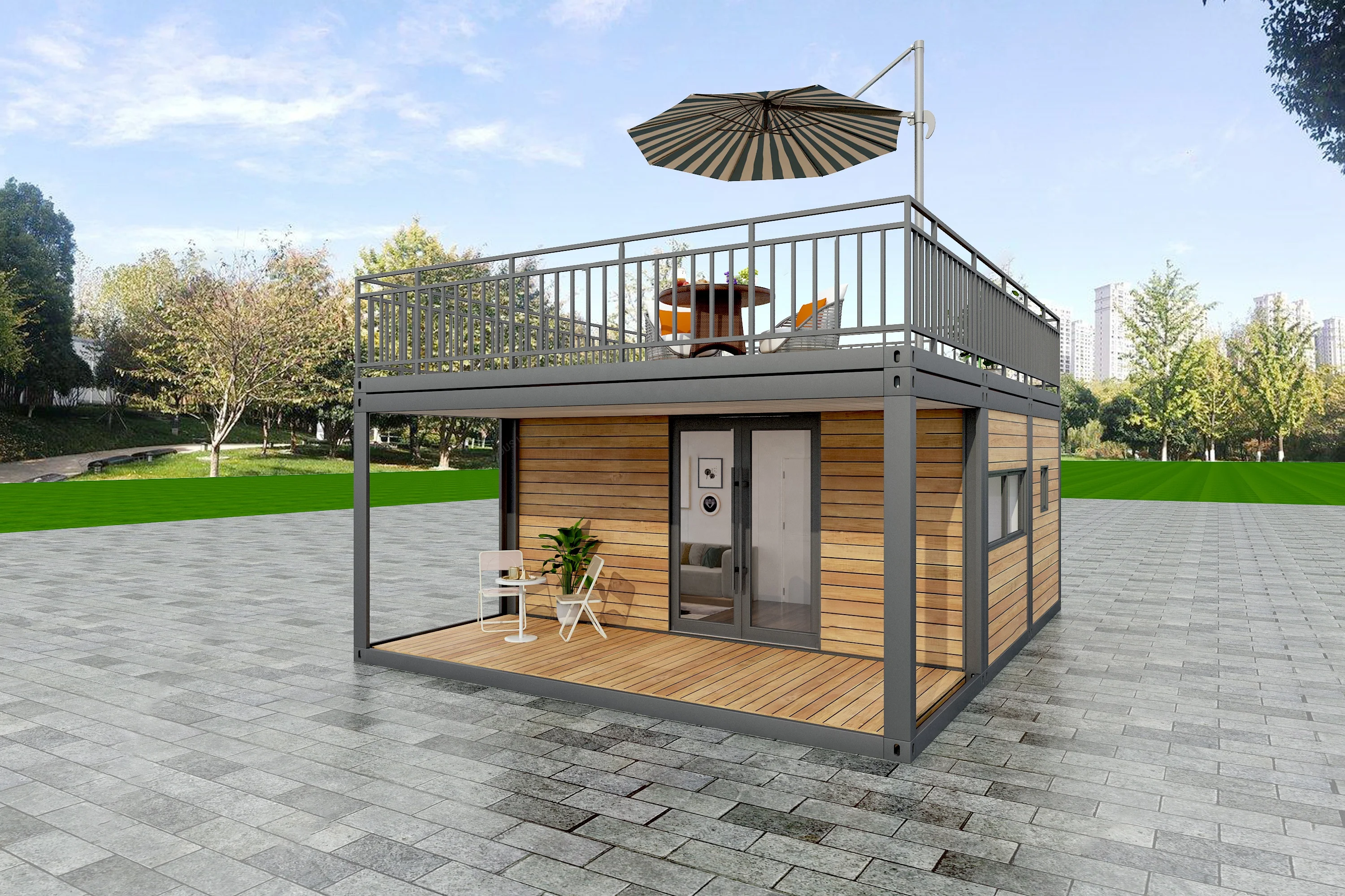 China modular low cost tiny prefab houses 2 bedroom steel 40 ft knock down flat pack 20ft iso CE shipping container frame