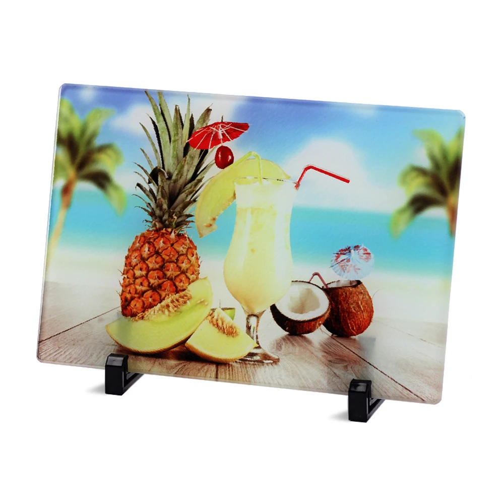 Rectangle water ripple blank 20*28.5cm sublimation glass photo frame blanks cutting board BL-30 sublimation glass cutting boards
