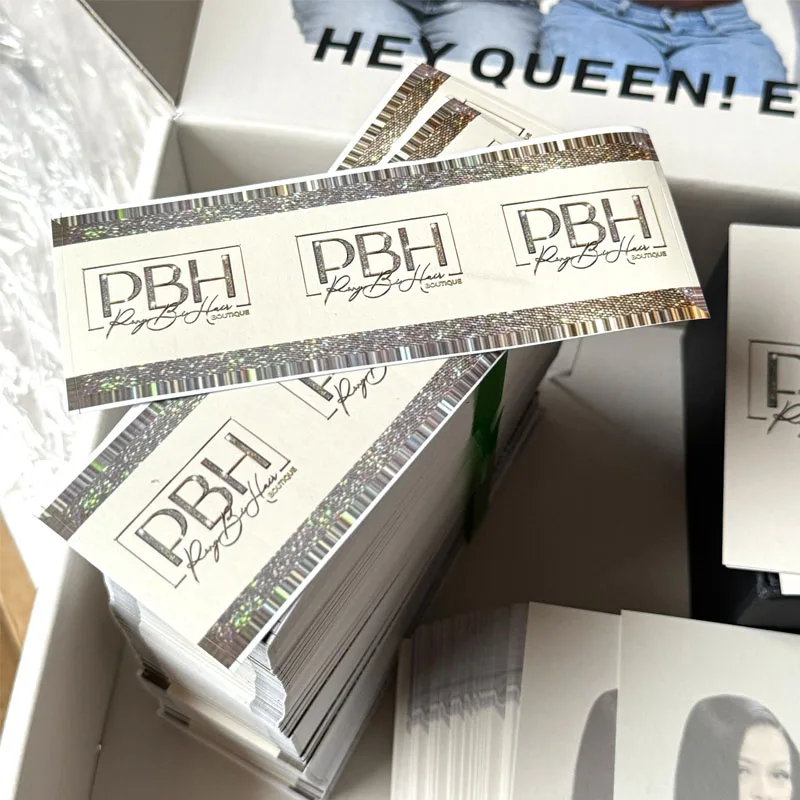 Custom All Kinds of Packaging Wig Box Edge Brush Thank You Cards Hair Packaging Set with Ribbon