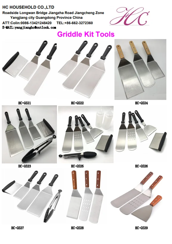 Metal Griddle Spatula Set Stainless Steel - Flat Metal Griddle Accessories kit set