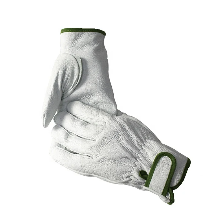 The factory sells good and inexpensive, quality assurance pig leather industrial driver gloves