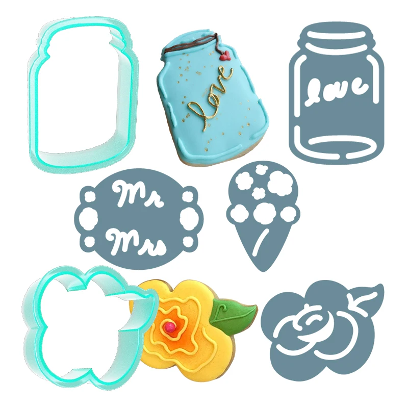 Sweet Sugarbelle Unicorn Rainbow Biscuit Fondant Dough Cutter Mold And Cookie Cutter Stencil Template Set For Royal Icing