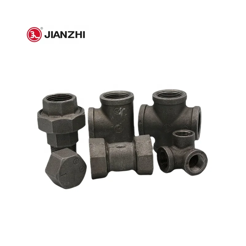 Jianzhi Full range of multiple specifications Wholesale black Pipe Fittings Plumbing Reducing Elbow Nipple Tee