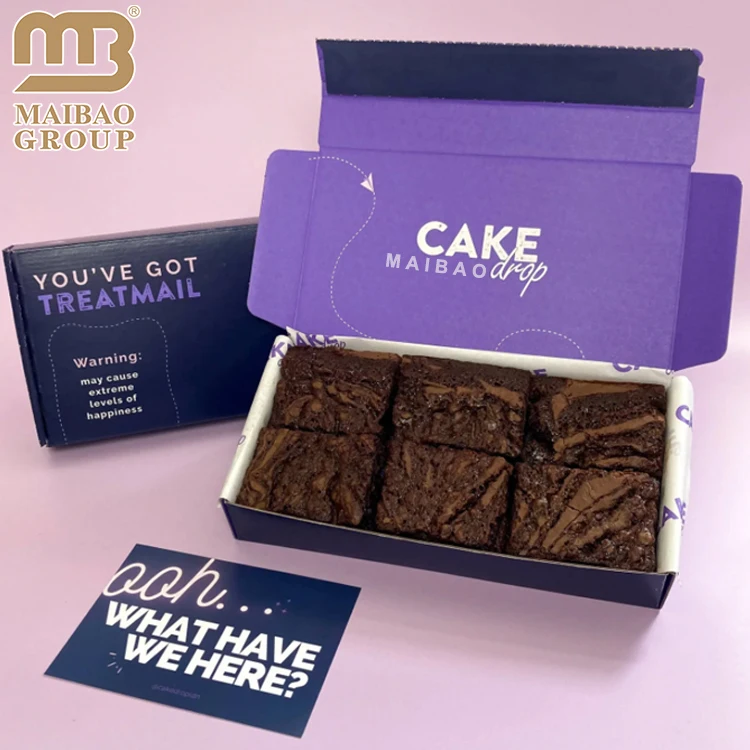 Wholesale Eco Friendly Divider Cake Box Custom Printed Donut Packaging Box Bakery Food Grade Cookie Pastry Chocolate Brownie Box
