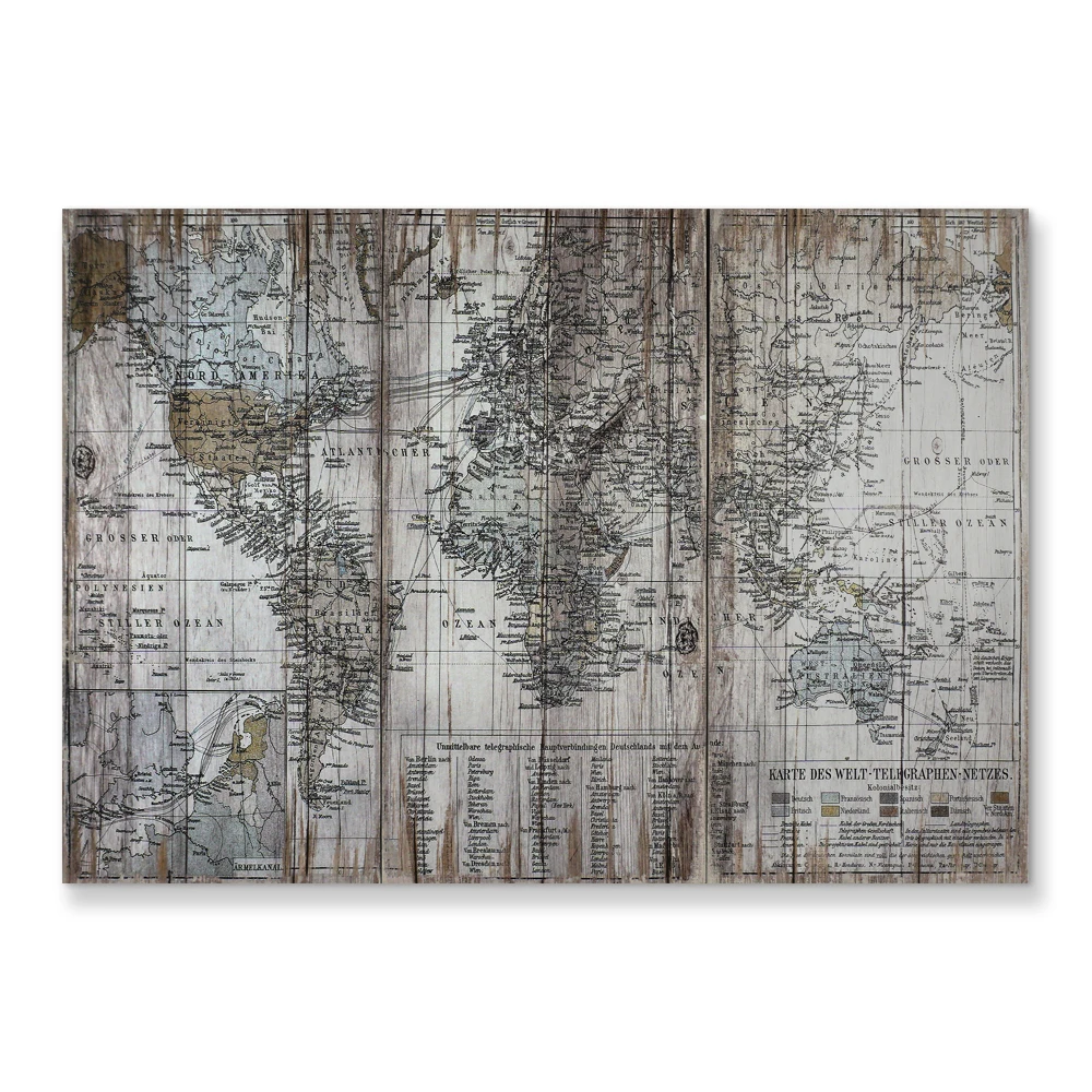 5 панелей винтажная карта печать на холсте настенные художественные картины Домашний декор холст картина