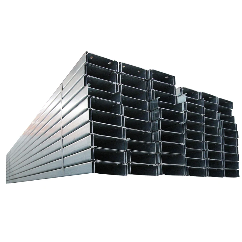 Galvanized steel profile C channel metal C purlins sizes and weights GI stud punch 304 316 channel strut price