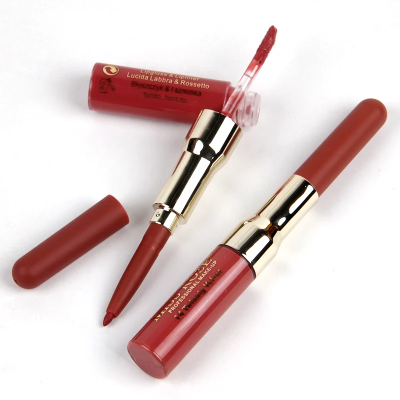 
Ready To Ship New Arrival Miss Rose High Pigment 2 IN 1 Lip Liner +Lip Gloss 