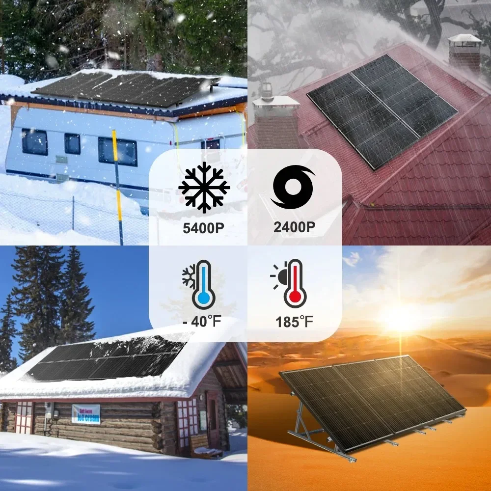 Dokio Pure Black 100W 18V Waterproof Rigid Solar Panel/Solar Panel Controller Kit Home Charging Monocrystalline