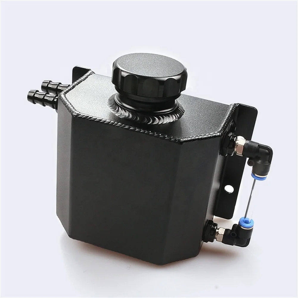 Universal 1L 2L Aluminum Breathable Car Engine Coolant Radiator Oil Fuel Tank Catch Can Reservoir