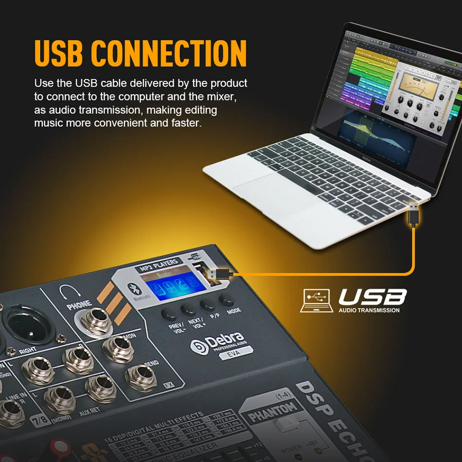 Pro Sound Powered Mixer 6 Channel Karaoke professional Multifunction audio mixer DJ console with DSP EFX