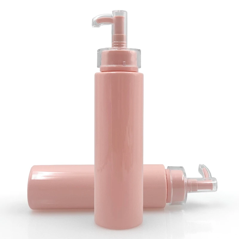 Factory Custom Logo Printed Pump Matte Hotel Conditioner Shampoo Face Wash Body Cream Luxury Pink Plastic Cosmetic Bottle