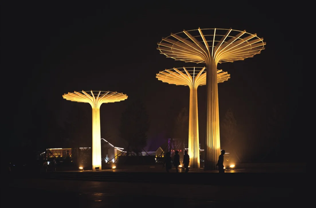 Creative umbrella lamp 3d led outdoor IP65 Newest design top quality motif mushroom light landscape  garden sculpture decoration