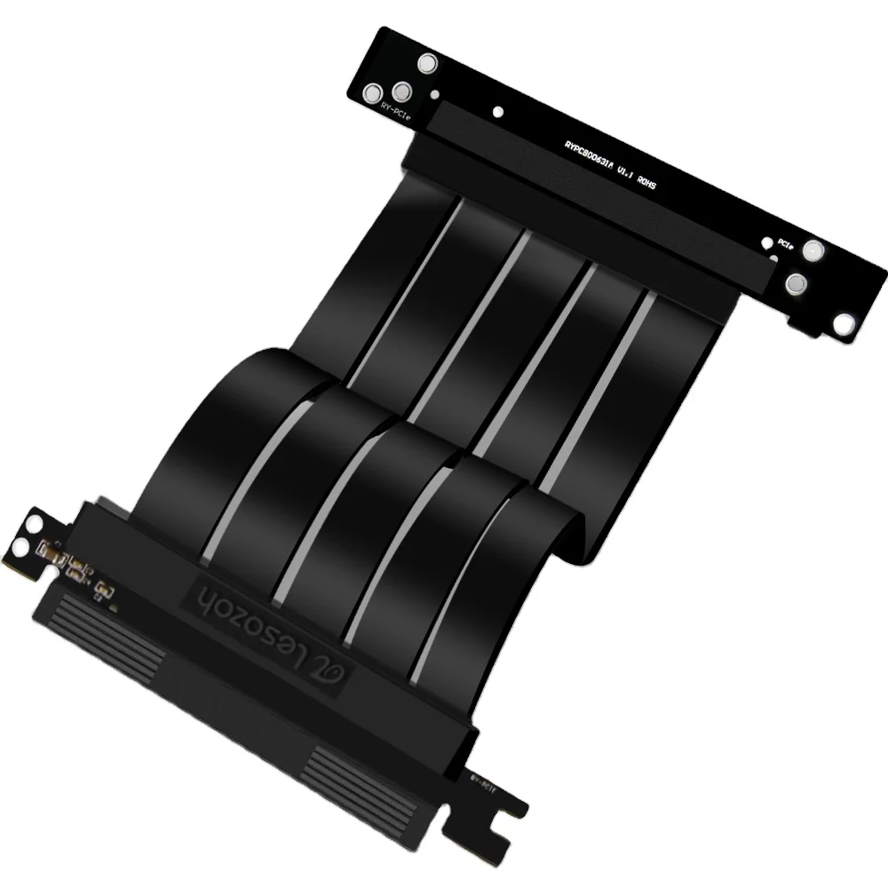 New Expresscard Full Speed Stability PCIE4.0 90 Degree 30CM Flexible X16 Riser Cable PCI-Express gen4 Graphics Card Cable