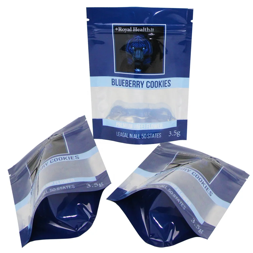 Custom Logo Printed resealable zipper cookie mylar bags 3.5 Gram Edible Mylar Bags for Food Storage