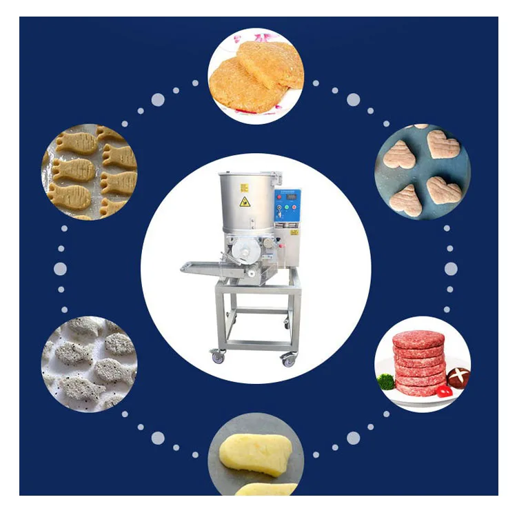 Industrial small capacity chicken nuggets burger patty forming and coating production line