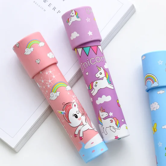 Hot Sell Magic Prism Toy Rotatable Paper Kaleidoscope Children Interesiting Spin Paper Cartoon Kaleidoscope