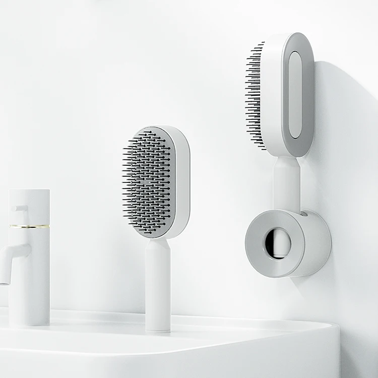 Wholesale Plastic Hairbrush Custom Self Cleaning Hair Brush  Hair Comb