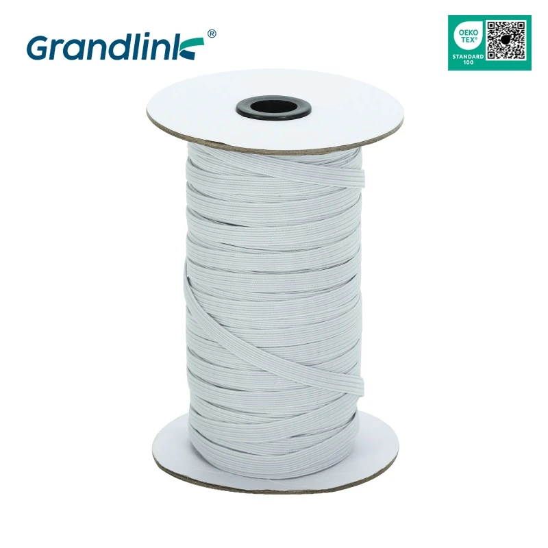 OEKO TEX 1 Inch White Polyester Cotton Webbing Knitted Elastic Band